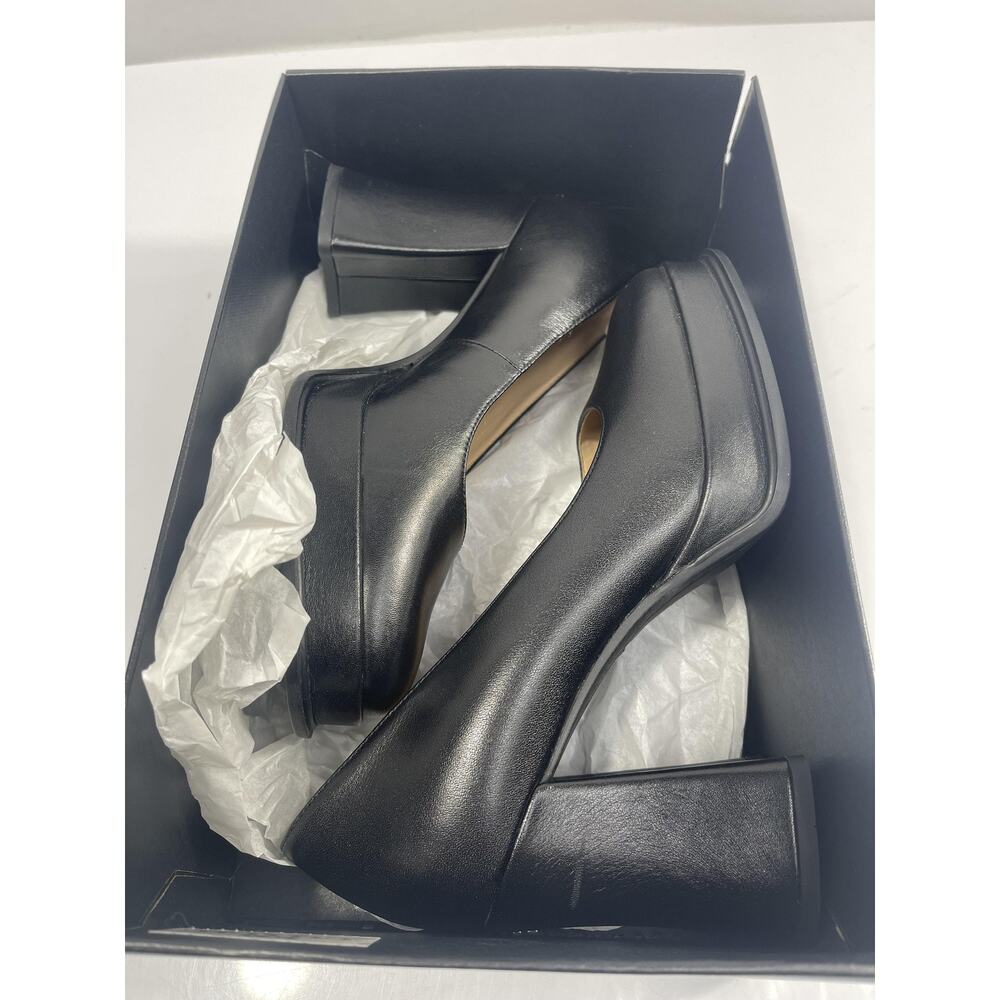 Coach Sculpt C Lth Pump Shoes Women's Size 7 Black Block Heel Pumps Dressy - Picture 15 of 15